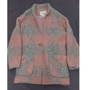 Aritizia Wilfred Free Neelam Boiled Wool Plaid Short Coat Size S